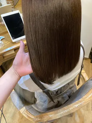 ミディアム ✨色持ちの良い艶 カラー✨蟹江真世のヘアスタイル