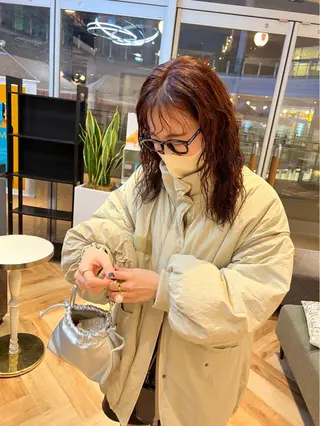 ミディアム パーマ 透明感カラー k-twoういのヘアスタイル