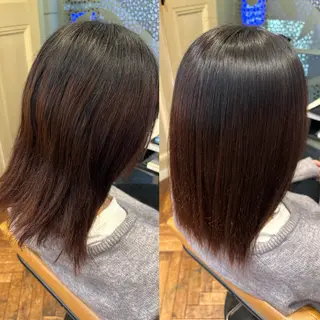 セミロング パーマ 中嶋偲月🌙 艶カラー/縮毛矯正のヘアスタイル