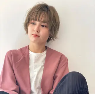 ショート カラー 骨格診断で絶対可愛い ✨丸みショート✨凌弥のヘアスタイル