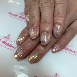 ネイル ネイルリボン 受付スタッフのネイルデザイン