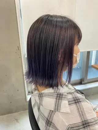 ミディアム EGAO所属・yuuka🌻 ハイライト/艶カラーのヘアスタイル