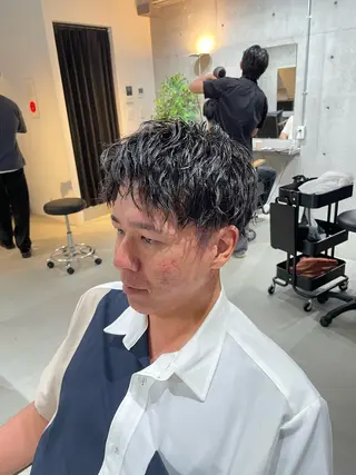 ショート パーマ メンズ 心斎橋メンズパーマ/ シャドウ/山下拓実のヘアスタイル
