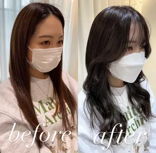 セミロング カラー eins.hair所属・過去一の柔髪ヘア 🌿einshairのヘアスタイル