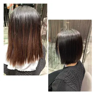 ショート 圧倒的美髪ストレート ツダケイタロウのヘアスタイル