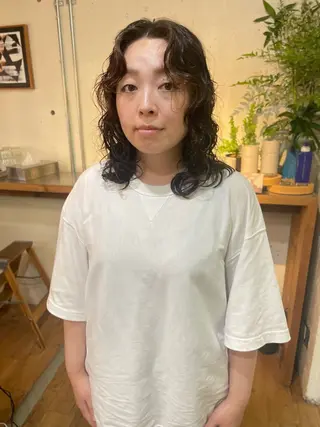 ミディアム パーマ YUKI 新宿 カット/パーマのヘアスタイル