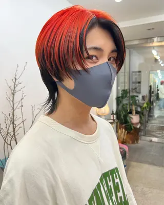 ミディアム カラー パーマ ヘアアレンジ メンズ 【池袋/スパイキー ショート】ⓝⓘⓜⓤのヘアスタイル