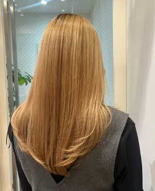 セミロング 暖色カラー/似合わせ カット/名古屋/辻のヘアスタイル