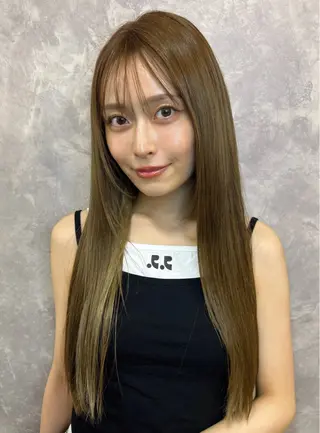 ロング 西新/縮毛矯正 /メンズカットのヘアスタイル