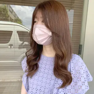 セミロング カラー 透明感/オリーブ/ グレージュ/YUKAのヘアスタイル