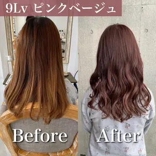 セミロング カラー ブリーチなし✨艶髪 カラー𓃲YAGIのヘアスタイル