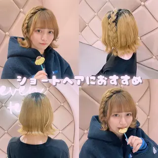 ショート ヘアアレンジ 🎀ふわふわアイドル ヘアメ🎀AYANEのヘアスタイル