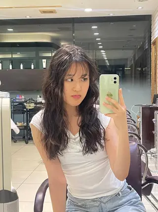 セミロング パーマ タンバルモリパーマ 礒井メンキのヘアスタイル