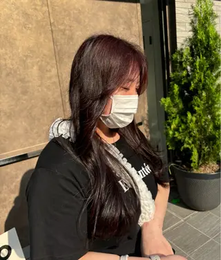 ロング カラー ヘアアレンジ Yuzu️🫧/艶 ハイトーン/韓国ヘアのヘアスタイル