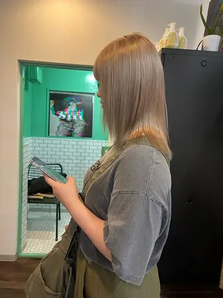 ミディアム カラー 💖艶髪カラー髪質 改善💖ケンシンのヘアスタイル