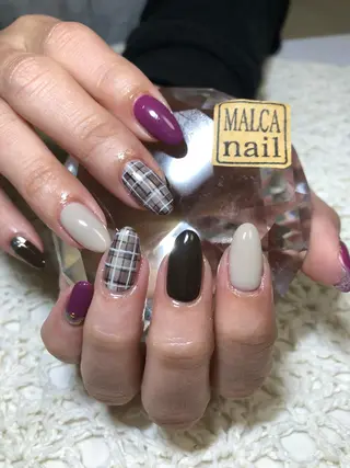 セミロング カラー パーマ ヘアアレンジ メンズ キッズ ネイル マツエク・マツパ MALCAnail(マルカネイル)所属・荒木 莉奈のネイルデザイン
