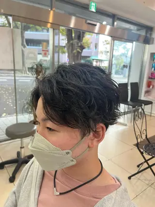 ショート パーマ メンズ 韓国風メンズ/毛流れ ヘアなら須田龍世のヘアスタイル