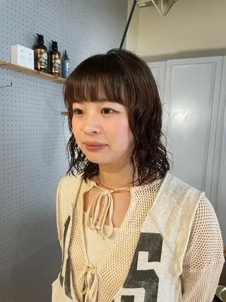 ミディアム パーマ 🤩噂のMr.髪ポジ ティブ®️yu🤩のヘアスタイル