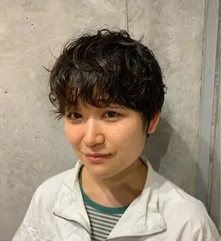 ショート パーマ ボブパーマ 艶カラー/横山大樹のヘアスタイル