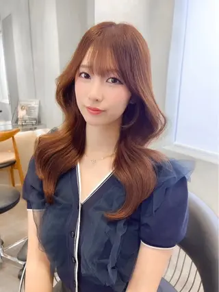 セミロング 韓国レイヤー/顔周り /縮毛矯正/羽田航のヘアスタイル