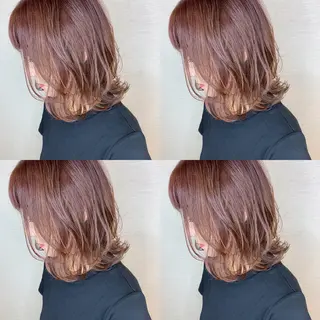 ミディアム カラー 韓国レイヤーカット/ ダブルカラーのヘアスタイル