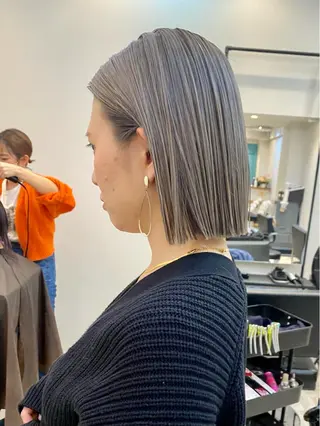 ショート カラー パーマ ヘアアレンジ メンズ キッズ ネイル マツエク・マツパ アイブロウ 韓国風×透明感カラー 髪質改善オタベシンヤのヘアスタイル