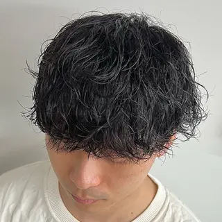 ショート パーマ メンズ メンズパーマ/波巻き 新潟/万代/夏芽🎀のヘアスタイル
