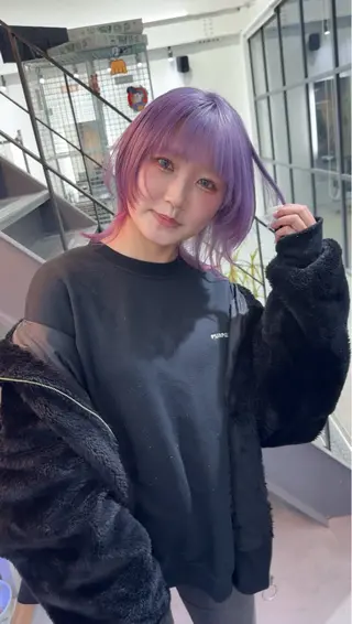 ミディアム カラー ヘアアレンジ y.s.h所属・ハイトーンカラー🌈 メンズパーマ鈴木康平のヘアスタイル