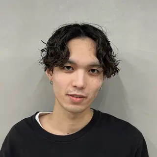 ショート パーマ メンズ メンズパーマ/波巻き 新潟/万代/夏芽🎀のヘアスタイル