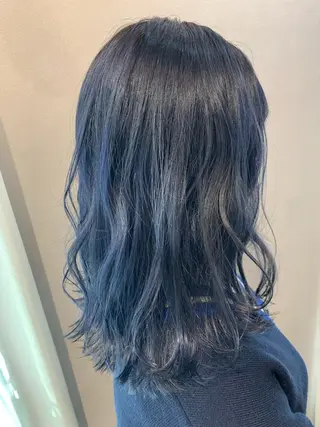 セミロング カラー hub hair レイヤー/透明感のヘアスタイル