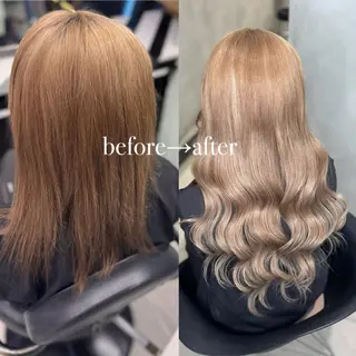 ロング カラー 大阪 梅田/ ハイトーン/エクステのヘアスタイル