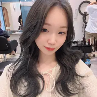 セミロング カラー 韓国×髪質改善💊 似合わせ/武田涼のヘアスタイル