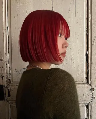 ミディアム カラー Vicky オリーブ メンズカジュアルのヘアスタイル