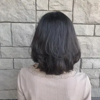 ミディアム カラー 店長/mao/ 前髪/顔周りカットのヘアスタイル