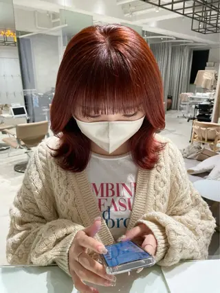 セミロング カラー loely 💞miyuのヘアスタイル