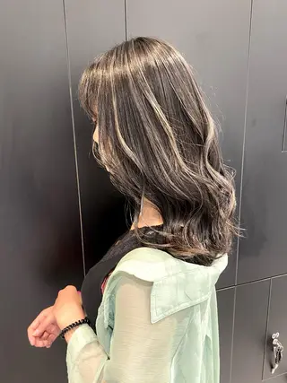 セミロング カラー パーマ ヘアアレンジ 髪質改善絹髪質感TR レイヤーカット/熊澤のヘアスタイル