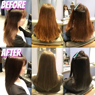 ロング カラー パーマ ブリーチ縮毛矯正/ デサキ ショウヘイのヘアスタイル