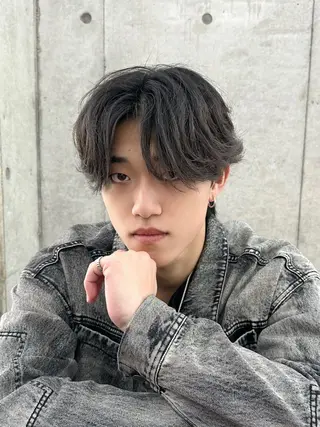 ミディアム パーマ メンズ 池袋/韓国メンズヘア ❤️💙軸丸みうのヘアスタイル