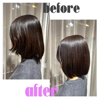 ショート カラー 髪質改善/ボブ/暖色 /𝙨𝙤𝙧𝙖のマツエク・マツパデザイン
