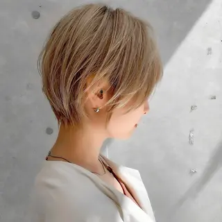 ショート ショート/ボブ/ 白髪ぼかし/しんやのヘアスタイル