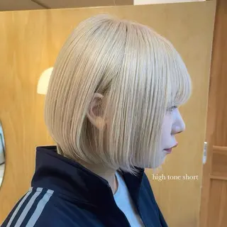 ショート カラー 🌈艶ハイトーン🌈 心を込めます🤝涼介のヘアスタイル