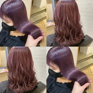 セミロング カラー 艶カラー/韓国顔周り 🎀mamiのヘアスタイル