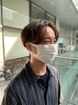 パーマ メンズ 栄　mighty by H所属・不破一輝/栄/矢場町 ボブ/レイヤー/艶髪のヘアスタイル