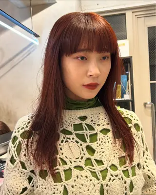 セミロング カラー じゅわっと暖色カラー 🍊Moemiのヘアスタイル