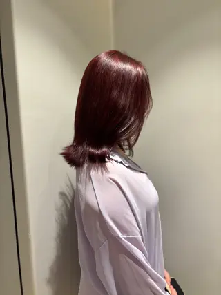 セミロング カラー 髪質改善カラー ブラウン🤎YUMEのヘアスタイル