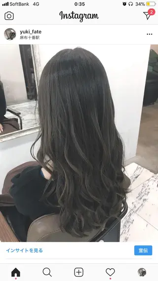 セミロング 👑圧倒的カラー👑 佐々木祐希のヘアスタイル