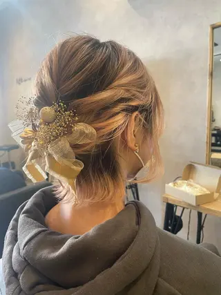 ショート ヘアアレンジ haf店長 ✂︎タカハシレン✂︎のヘアスタイル