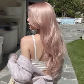 ロング カラー ヘアアレンジ 盛れ韓国ハイトーン 🎀Himari🎀のヘアスタイル