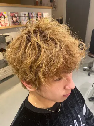 ミディアム メンズ unopulir Vamos店所属・梅田茶屋町メンズ 専門美容師 山元一平のヘアスタイル