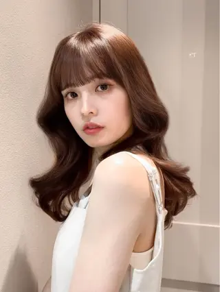 ミディアム 縮毛矯正/韓国ヘア /レイヤー🎀ミズキのヘアスタイル